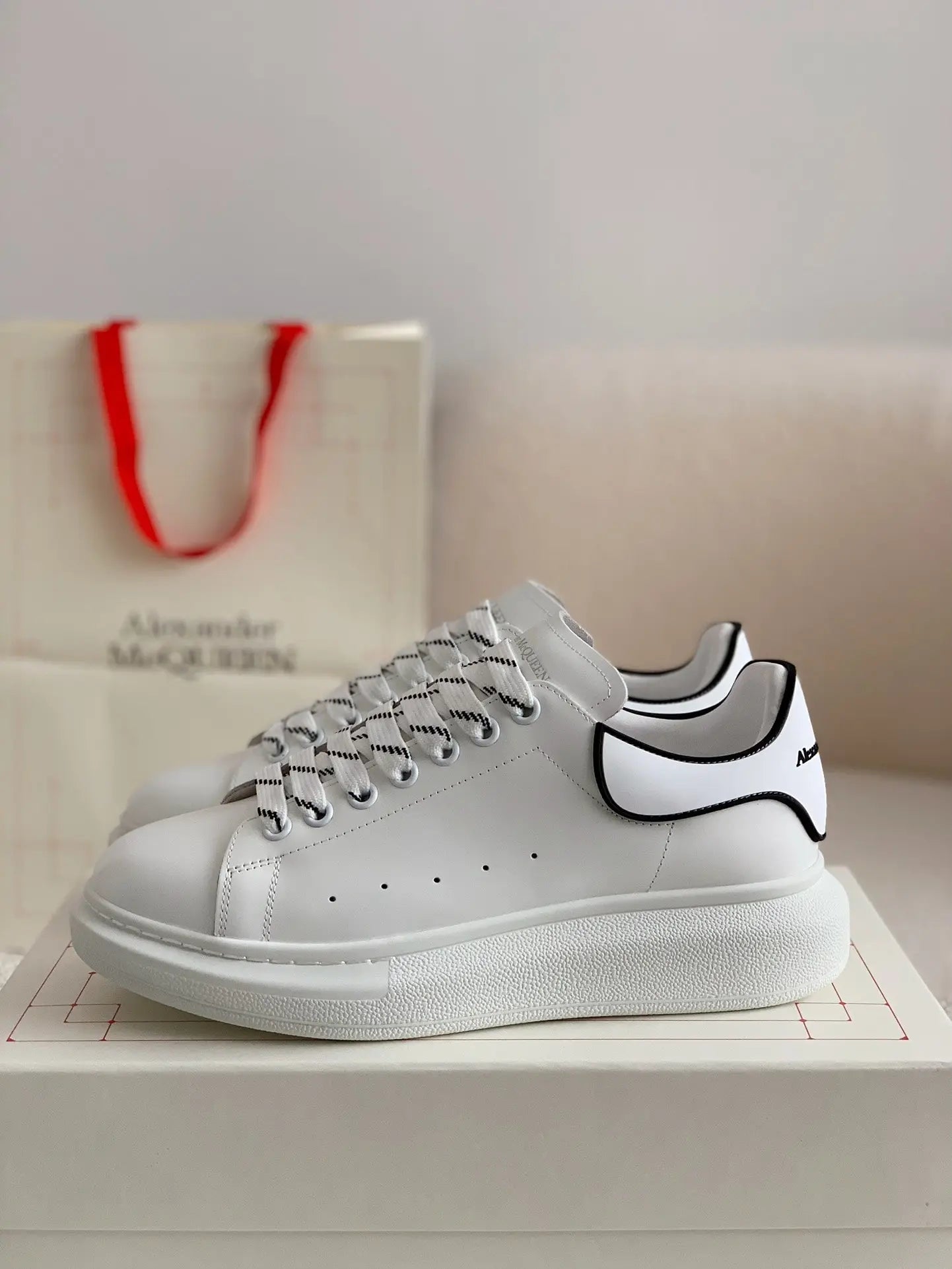 Alexander McQueen Men’s Oversized White Black Sneakers