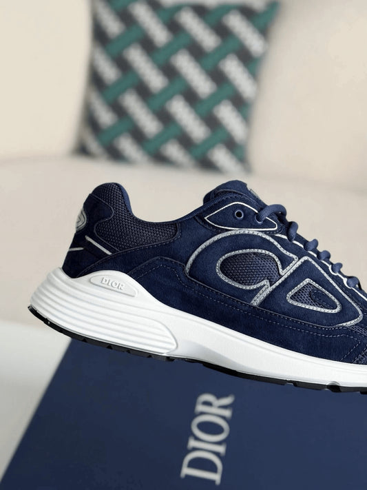 Dior B30 Navy Blue Suede Countdown Sneaker