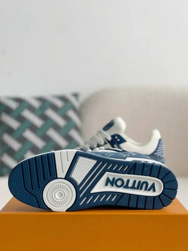 Louis Vuitton LV Monogram White Blue Denim Sneaker