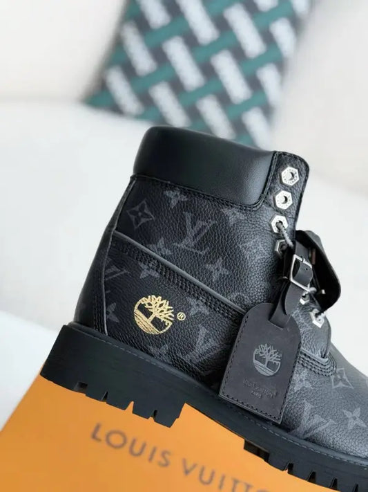 Louis Vuitton LV x Timberland All Black Leather Boot