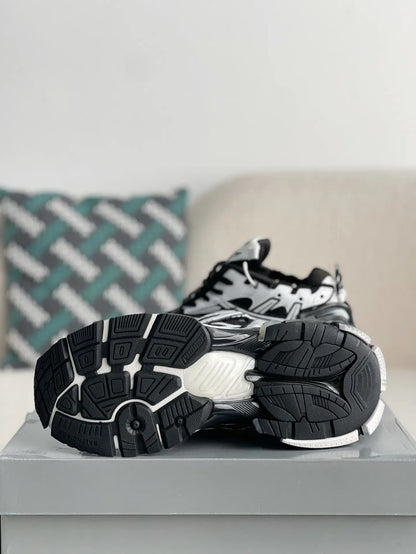 Balenciaga Men’s Runner Sneakers in White/Black