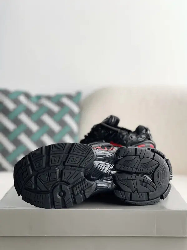 Balenciaga Men’s Runner Graffiti Sneakers in Black