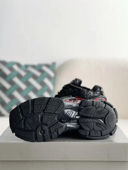 Balenciaga Men’s Runner Graffiti Sneakers in Black