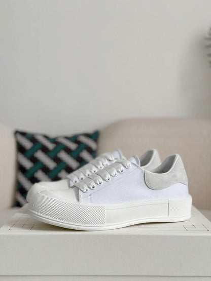 Alexander McQueen Deck Skate Plimsoll Lace-Up White Sneakers