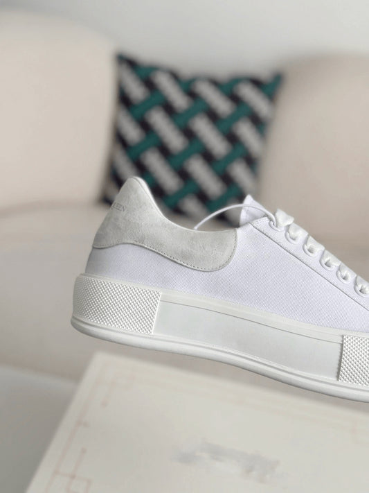 Alexander McQueen Deck Skate Plimsoll Lace-Up White Sneakers