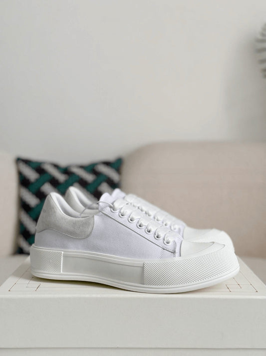 Alexander McQueen Deck Skate Plimsoll Lace-Up White Sneakers