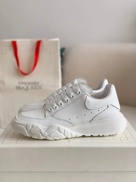 Alexander McQueen Court Trainers in White Leather