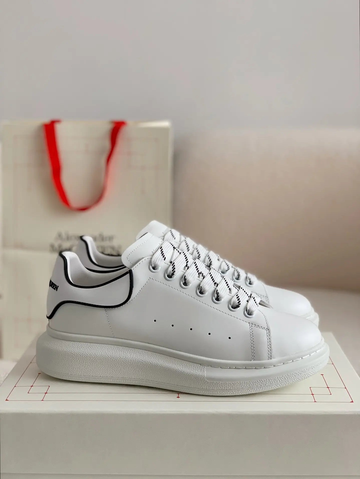 Alexander McQueen Men’s Oversized White Black Sneakers