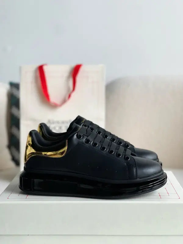 Alexander McQueen Oversized Black Gold Sneakers