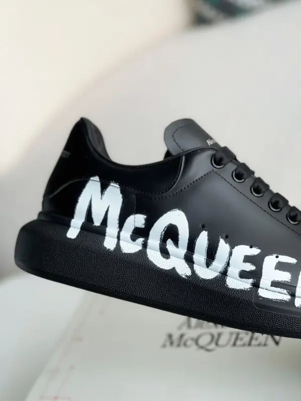 Alexander McQueen Oversized Graffiti Black White Sneakers