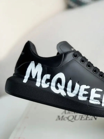 Alexander McQueen Oversized Graffiti Black White Sneakers