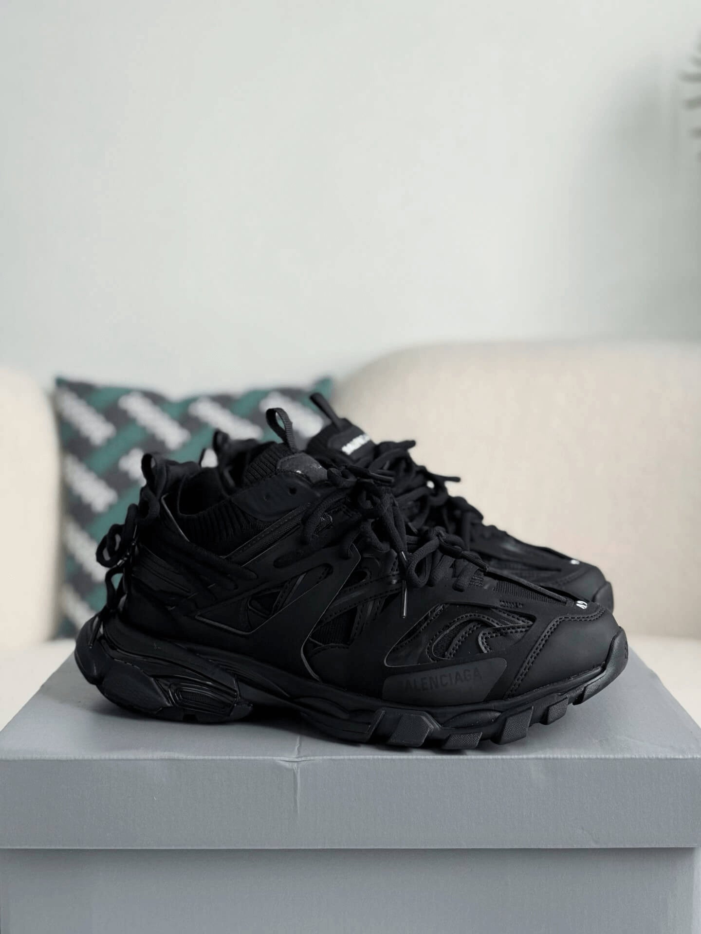 Balenciaga Track Panelled Trainers Black