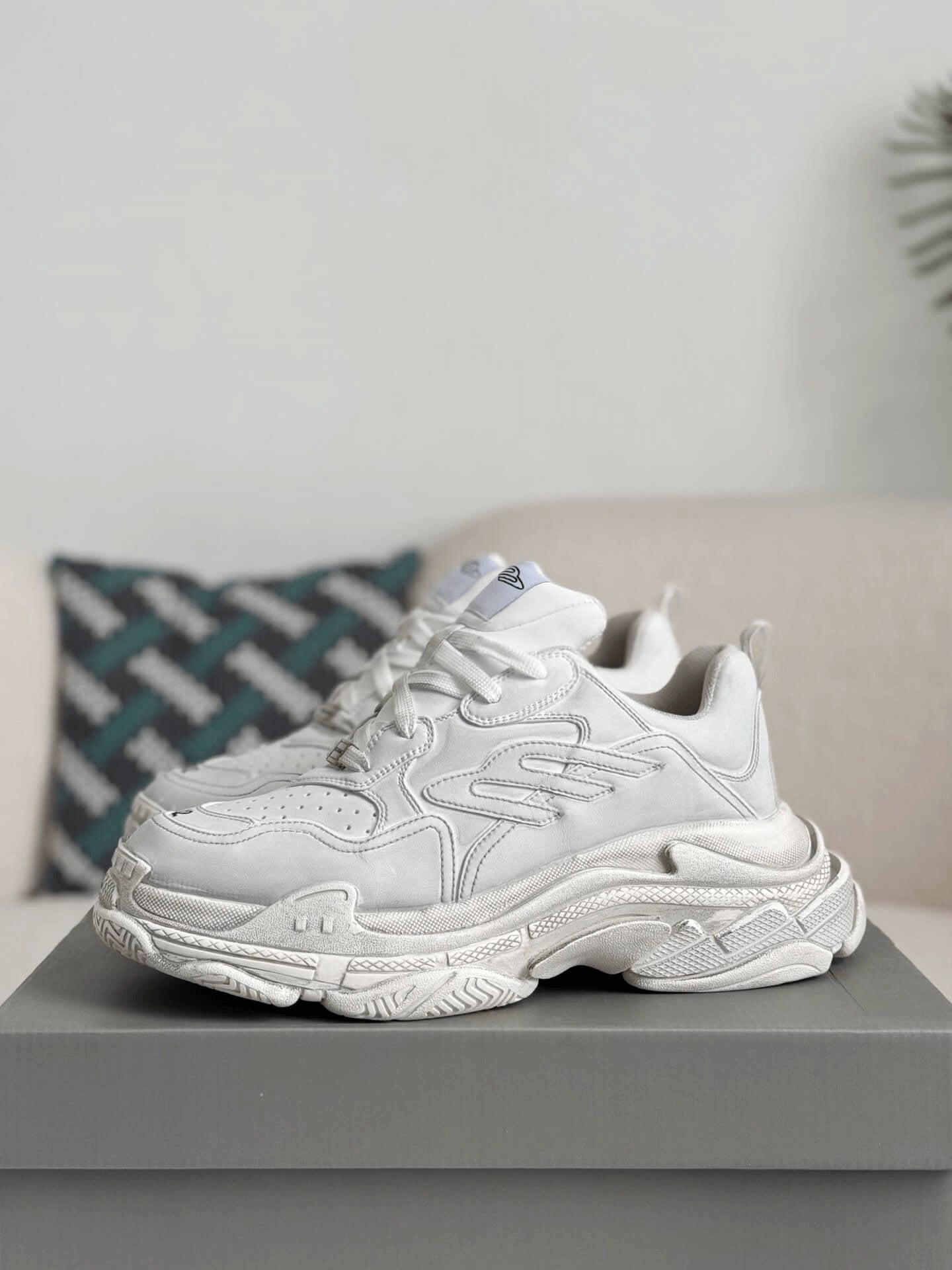Balenciaga White Triple S Sporty Sneakers