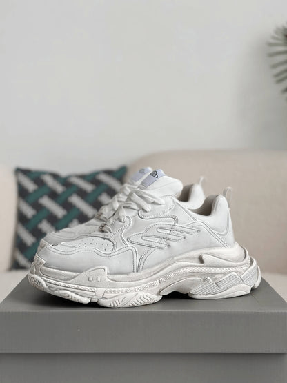 Balenciaga White Triple S Sporty Sneakers