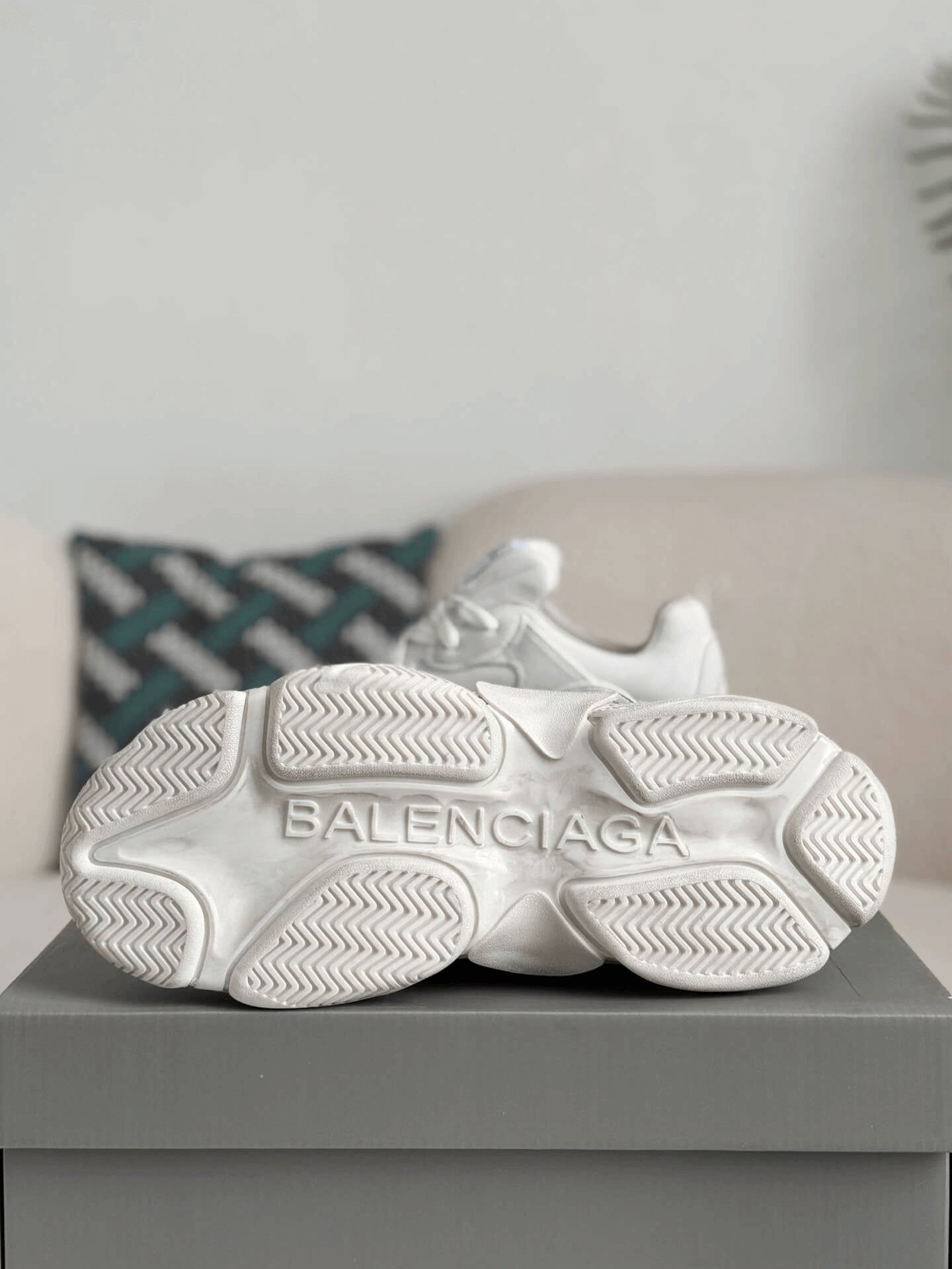 Balenciaga White Triple S Sporty Sneakers