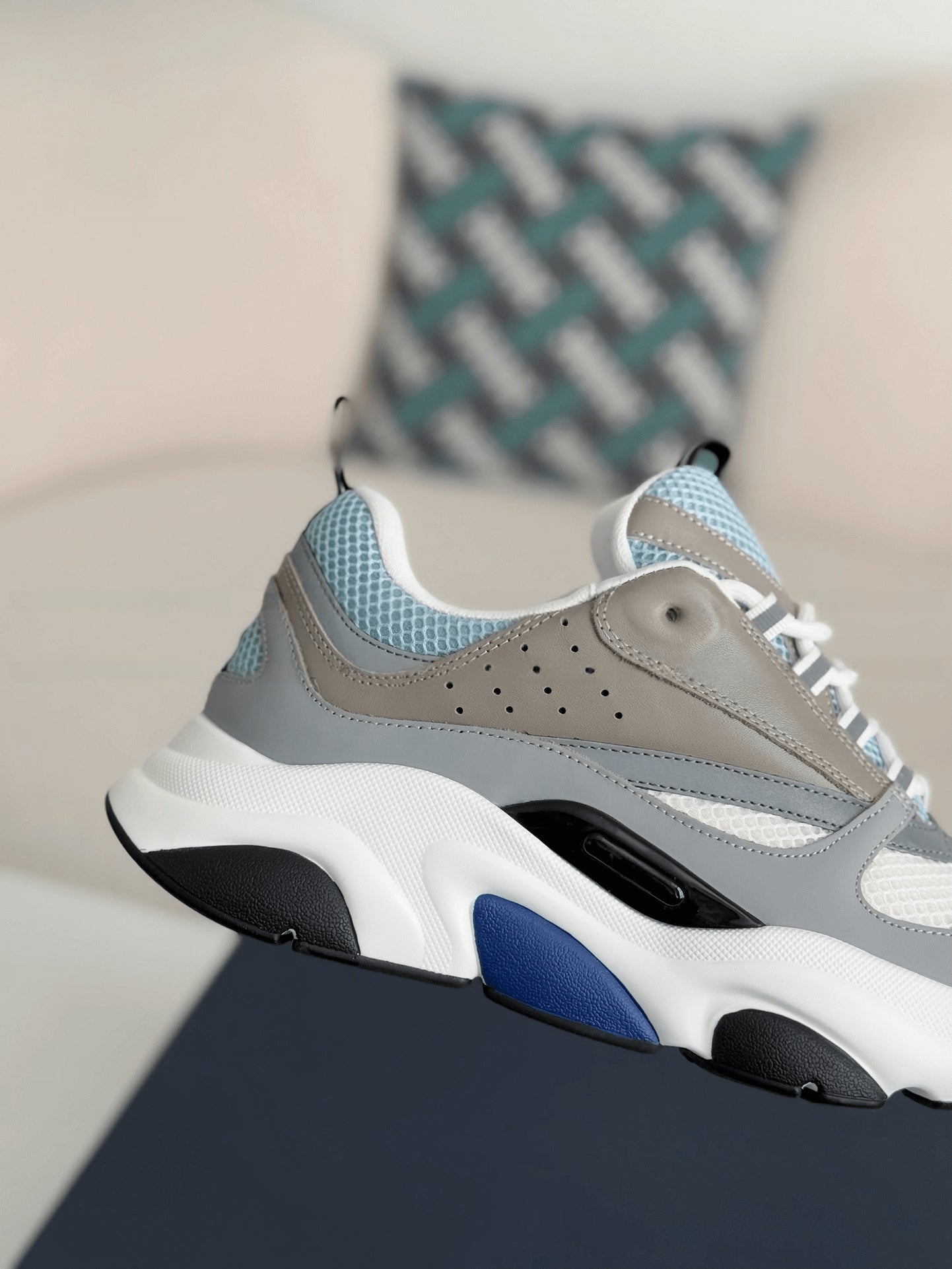 Dior B22 White Blue Grey Reflective Sneaker