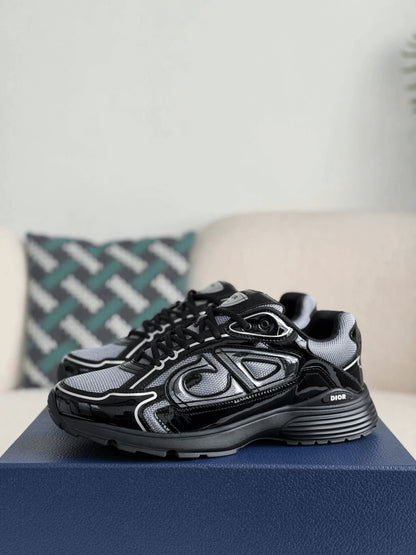 Dior B30 Black Mesh and Grey Technical Fabric Countdown Sneaker