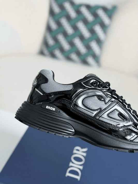 Dior B30 Black Mesh and Grey Technical Fabric Countdown Sneaker