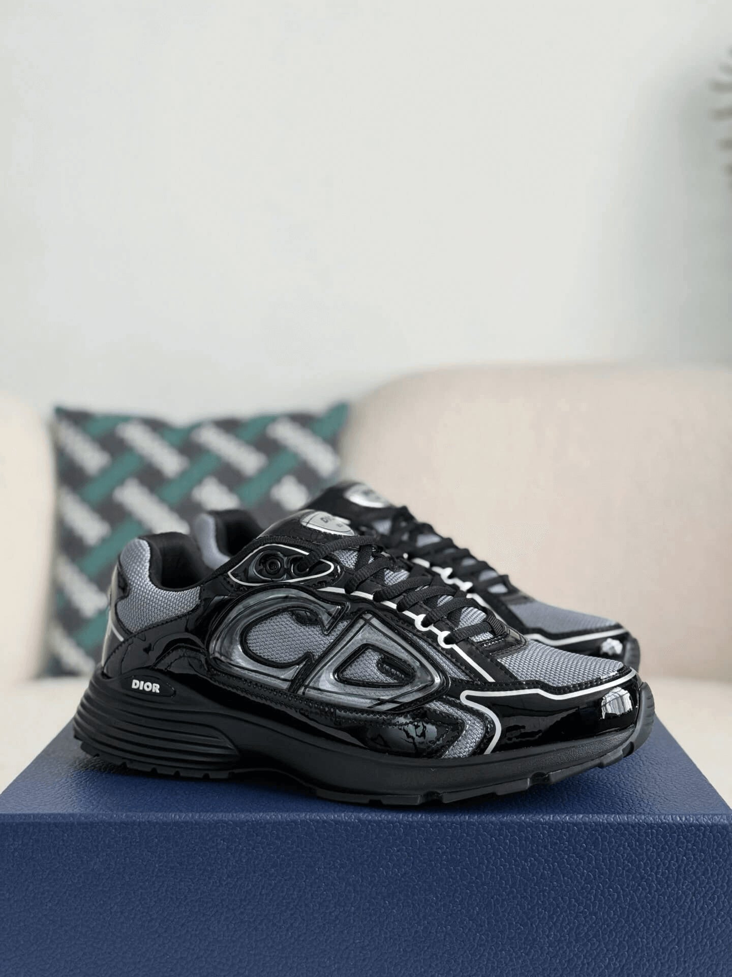 Dior B30 Black Mesh and Grey Technical Fabric Countdown Sneaker