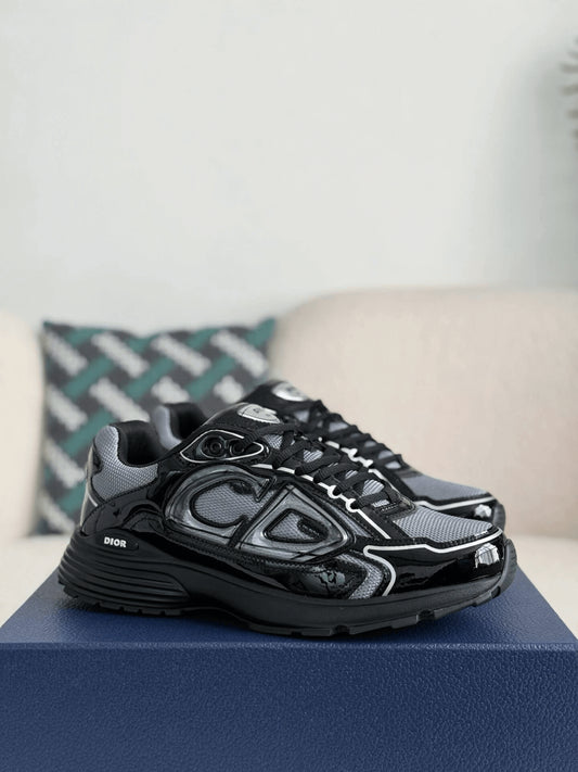 Dior B30 Black Mesh and Grey Technical Fabric Countdown Sneaker