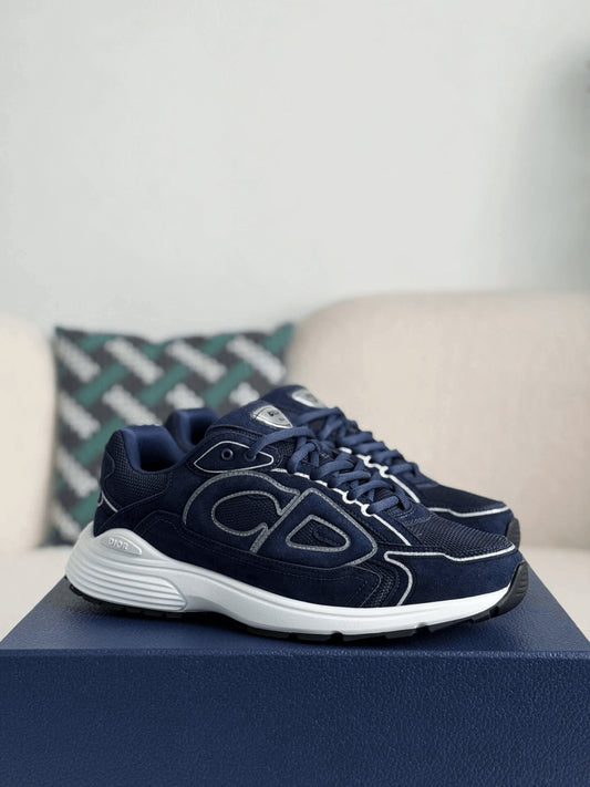 Dior B30 Navy Blue Suede Countdown Sneaker