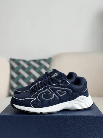Dior B30 Navy Blue Suede Countdown Sneaker
