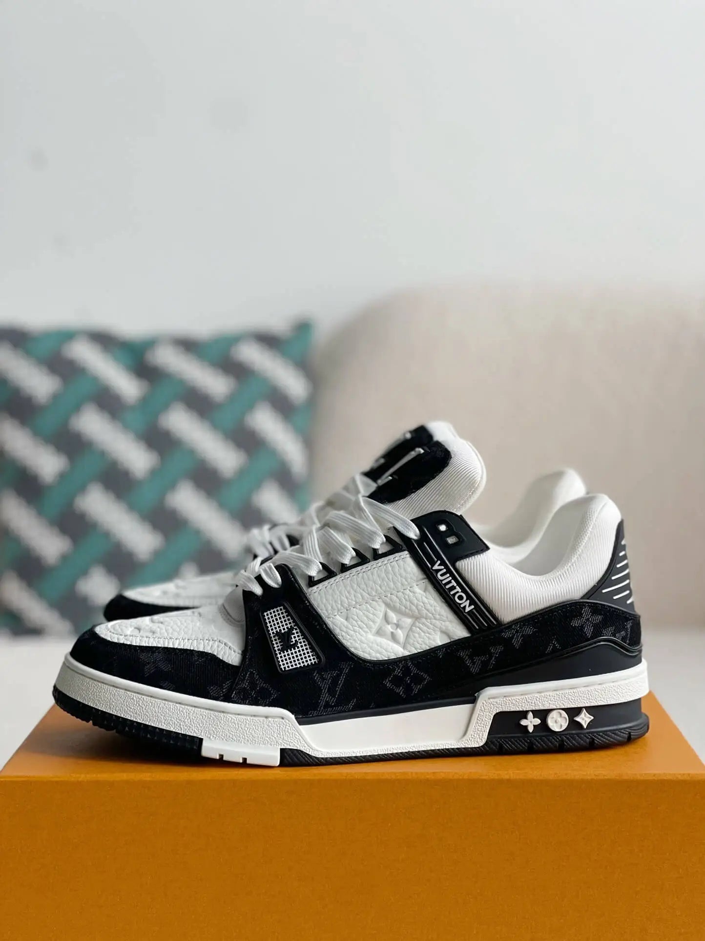 Louis Vuitton LV Black White Denim Sneaker