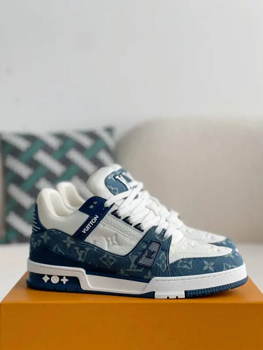 Louis Vuitton LV Monogram White Blue Denim Sneaker