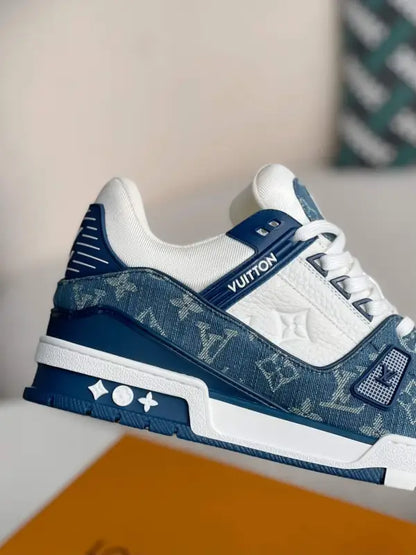 Louis Vuitton LV Monogram White Blue Denim Sneaker