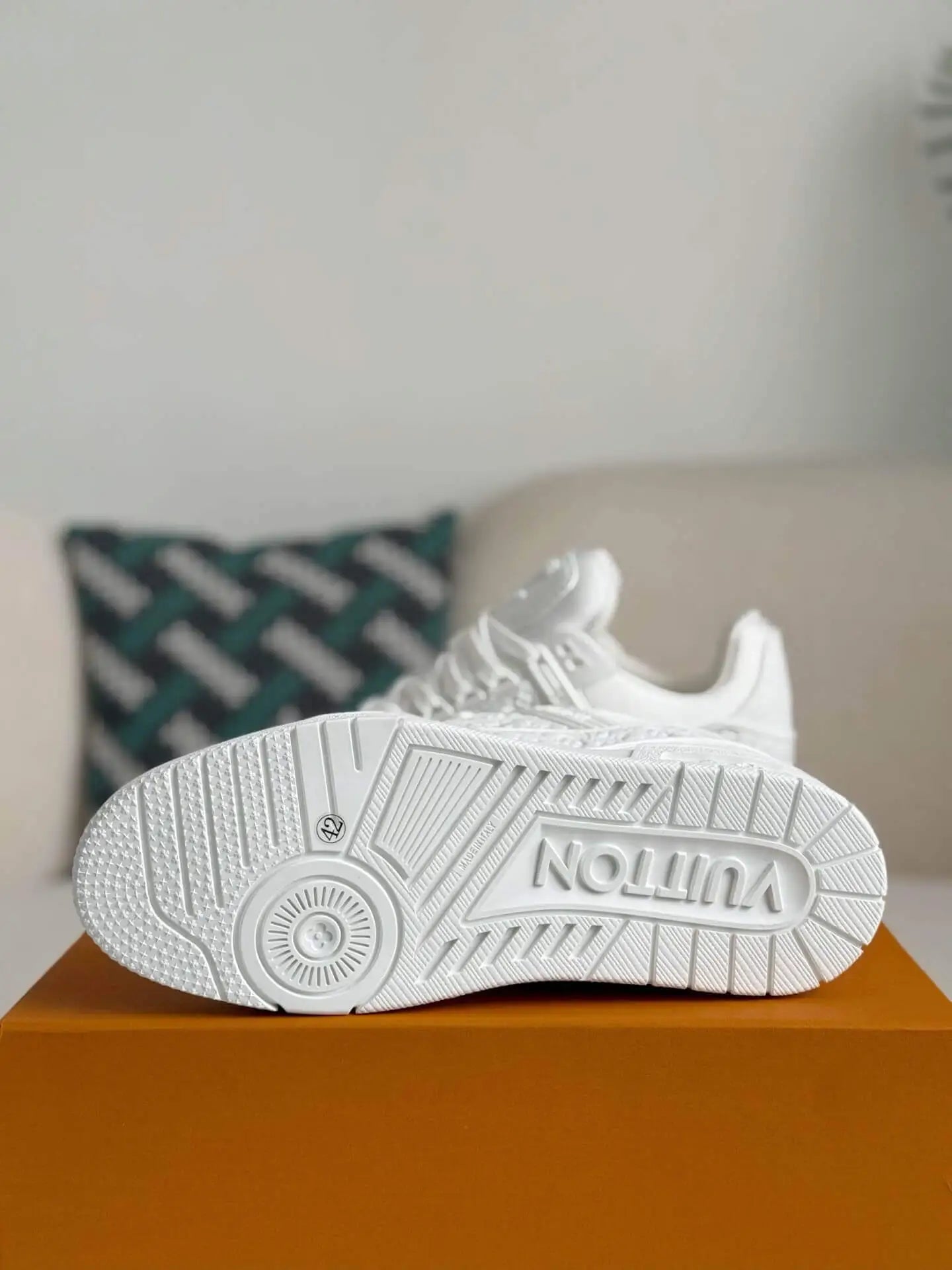 Louis Vuitton LV Trainer Sneaker in White Embossed Monogram