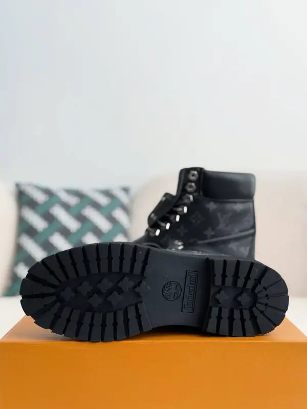 Louis Vuitton LV x Timberland All Black Leather Boot