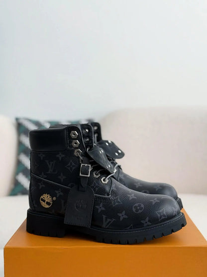 Louis Vuitton LV x Timberland All Black Leather Boot