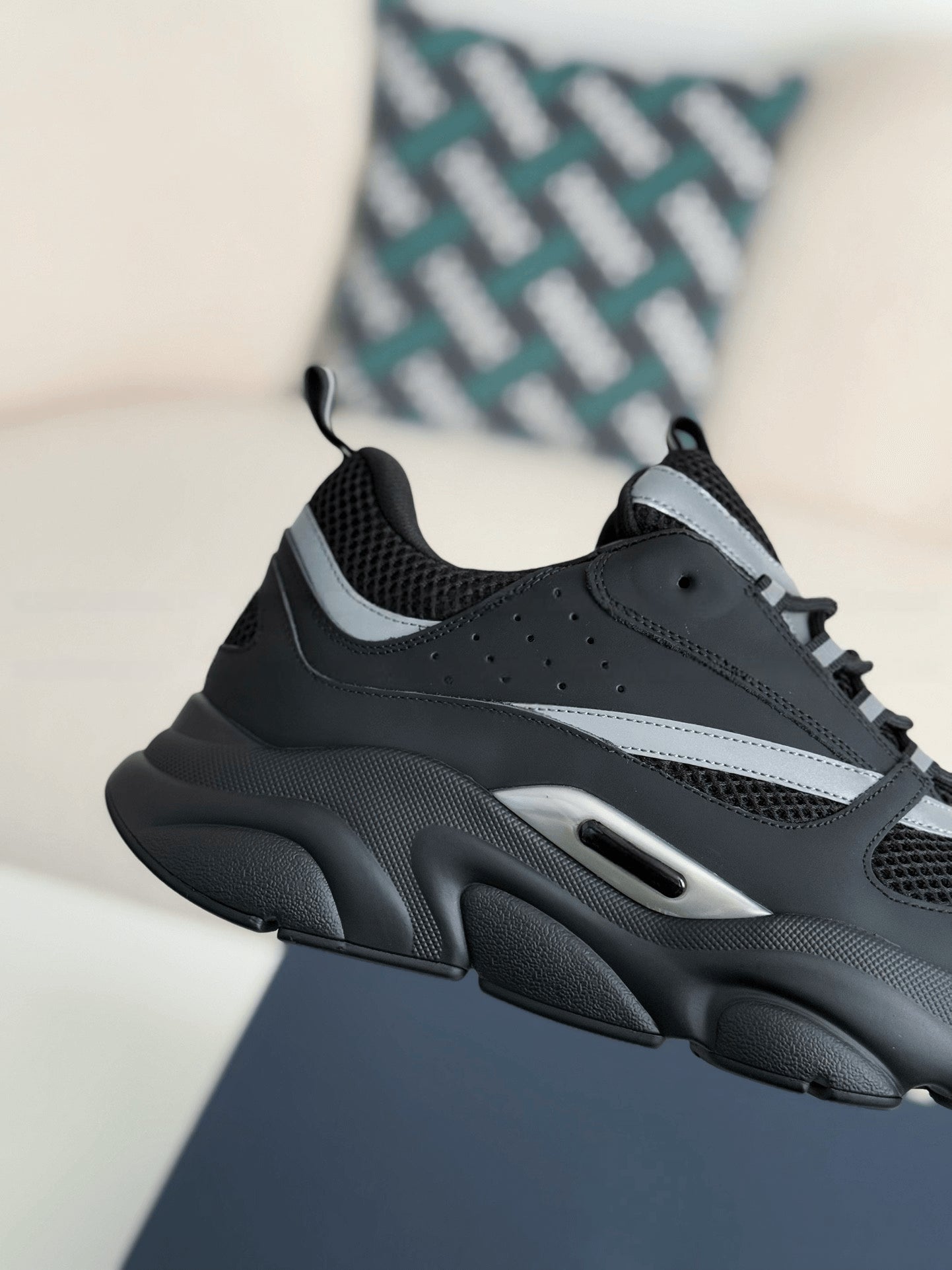 Dior B22 Black Silver Reflective Sneaker