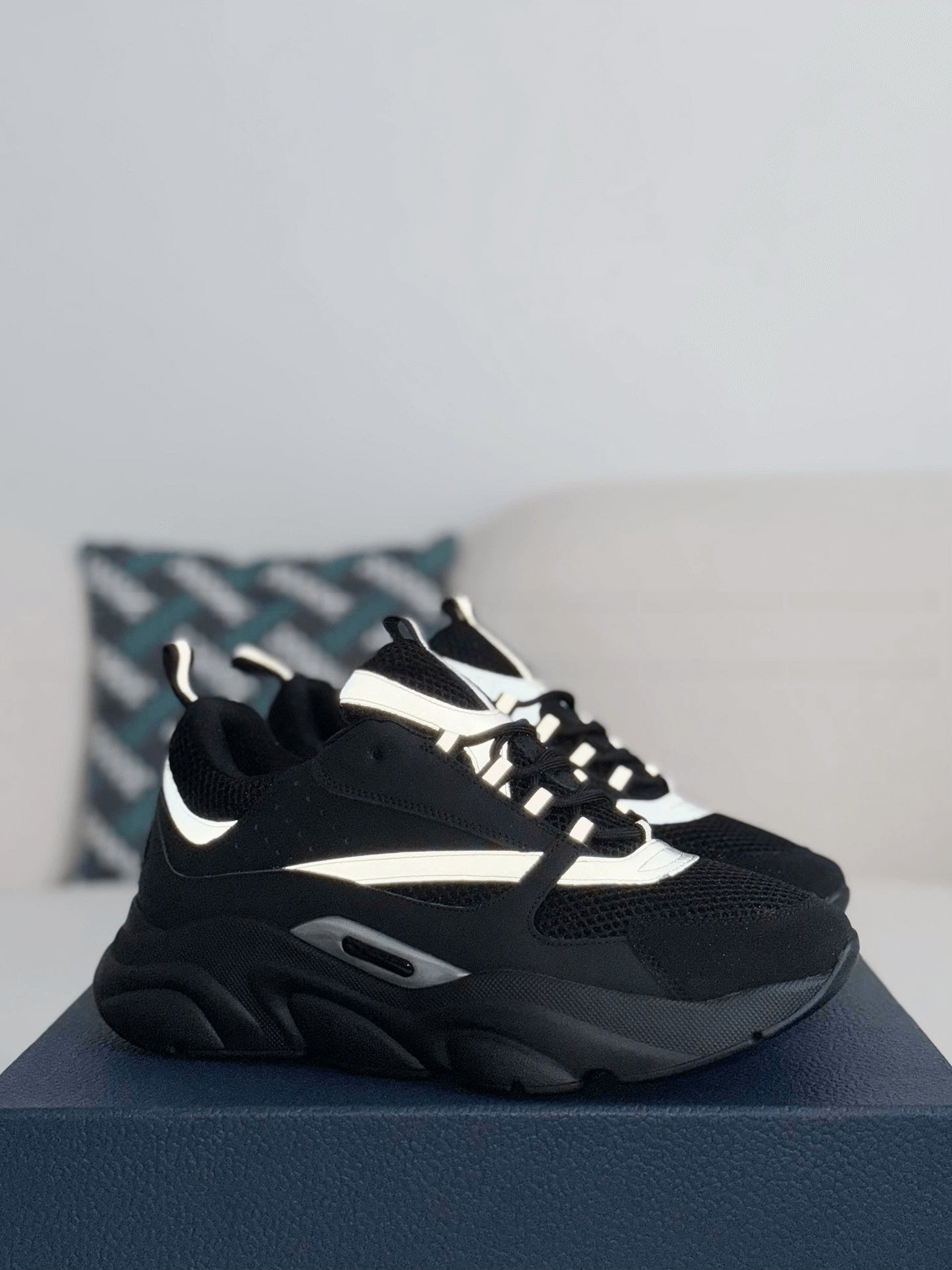 Dior B22 Black Silver Reflective Sneaker